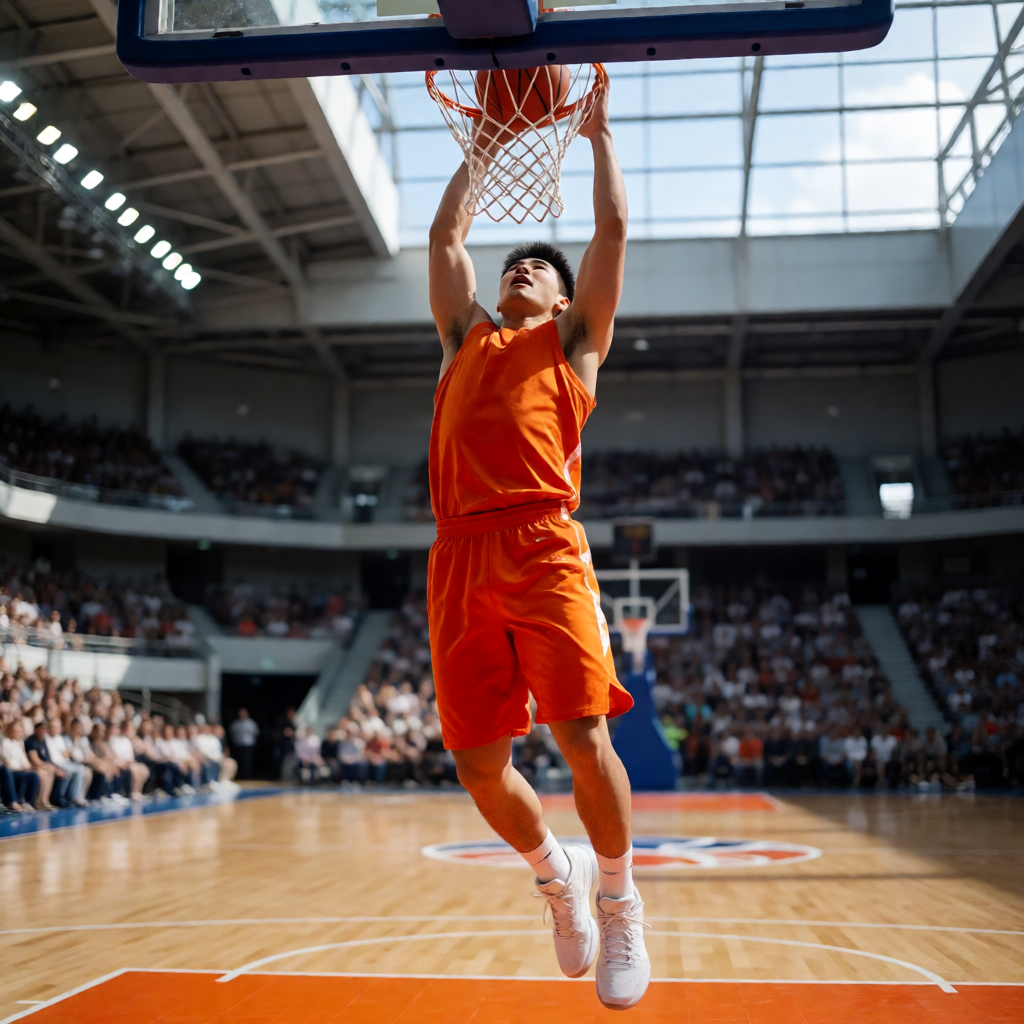 篮球比赛，扣篮瞬间